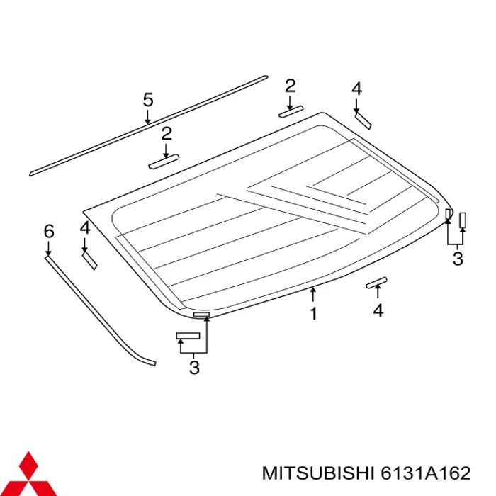 Скло автомобільне заднє Mitsubishi 6131A162 ціна, від 122.89 USD