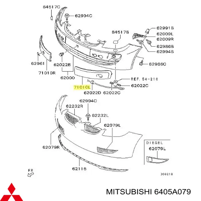 Молдинг переднього бампера, лівий Mitsubishi 6405A079 ціна, від 13.01 USD