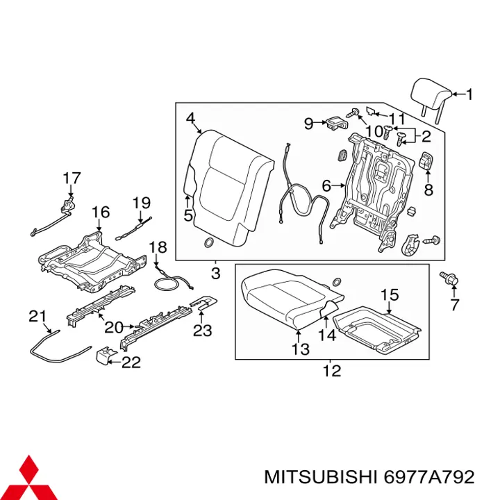 Заглушка кріплення задніх сидінь Mitsubishi Eclipse CROSS (GK) (Міцубісі Екліпс)