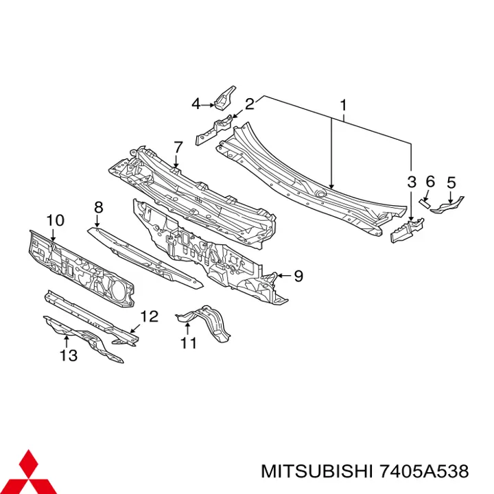 Заглушка жабо збоку Mitsubishi 7405A538 ціна, від 5.92 USD