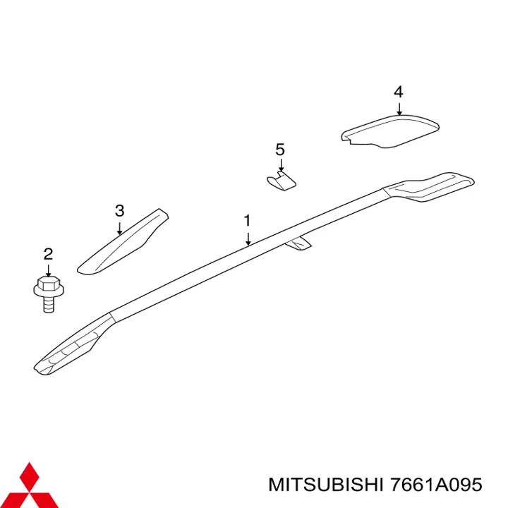 Рейлінг даху лівий Mitsubishi 7661A095 ціна, від 46.87 USD