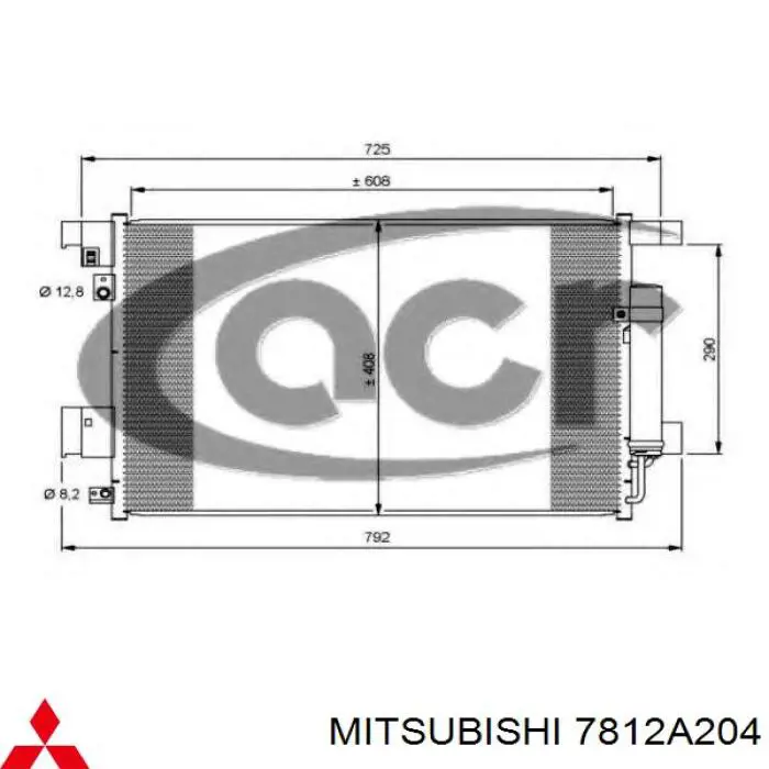Радіатор кондиціонера Mitsubishi ASX (GA) (Міцубісі Асх)
