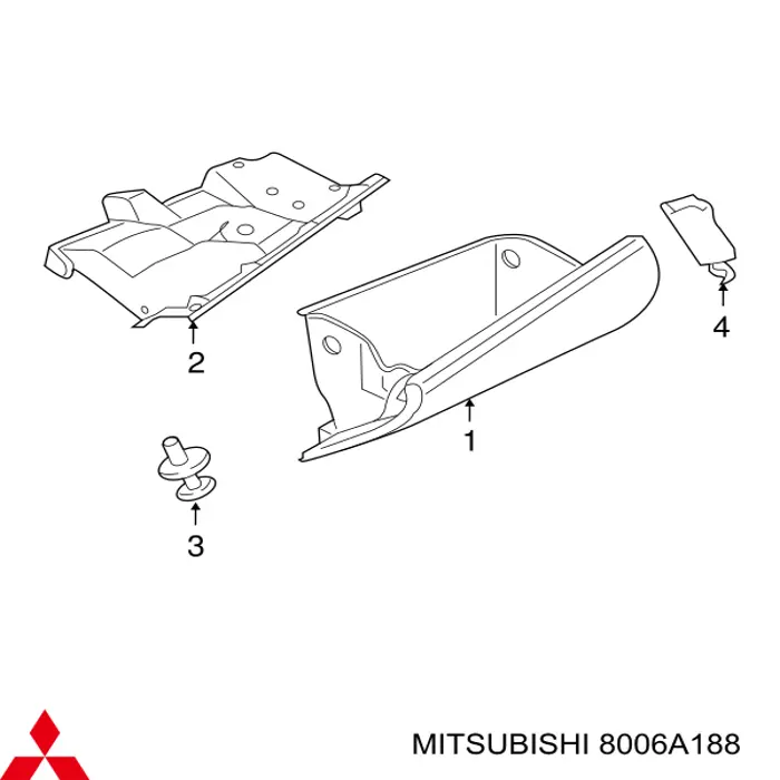 Купити 8006A188 Mitsubishi Амортизатор кришки бардачка