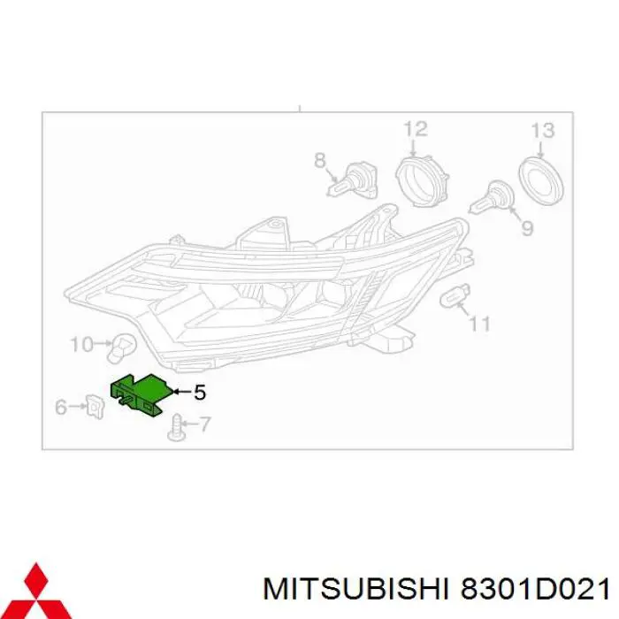 8301D021 Mitsubishi Кріплення фари передньої, лівої