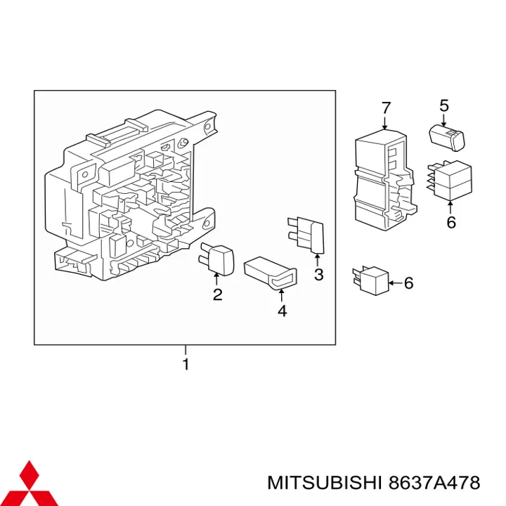 8637A477 Mitsubishi Блок запобіжників задній, салонний