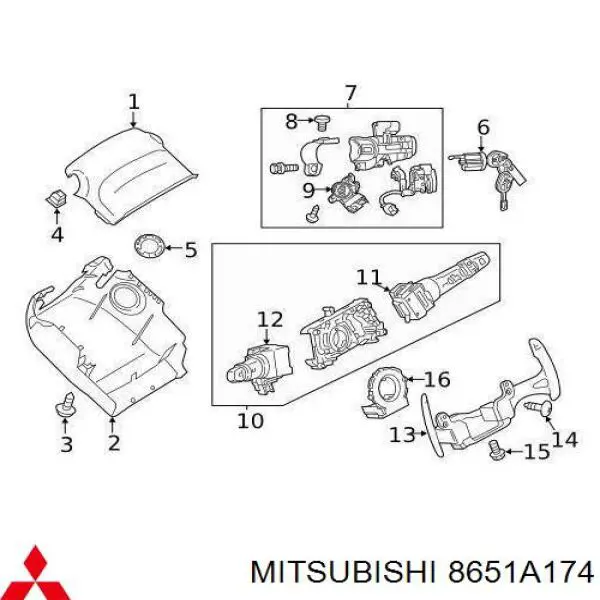 Датчик повороту керма Mitsubishi 8651A174 ціна, від 30.41 USD