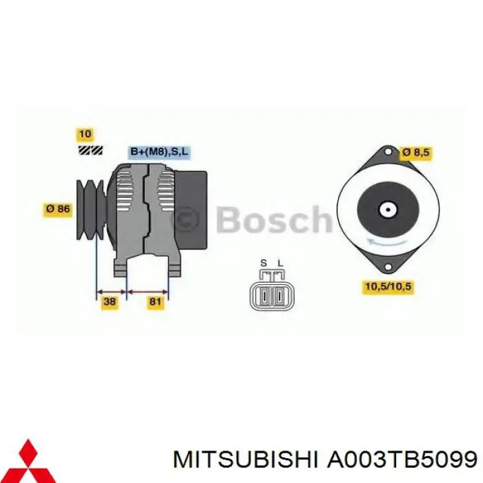 Генератор A003TB5099 Mitsubishi
