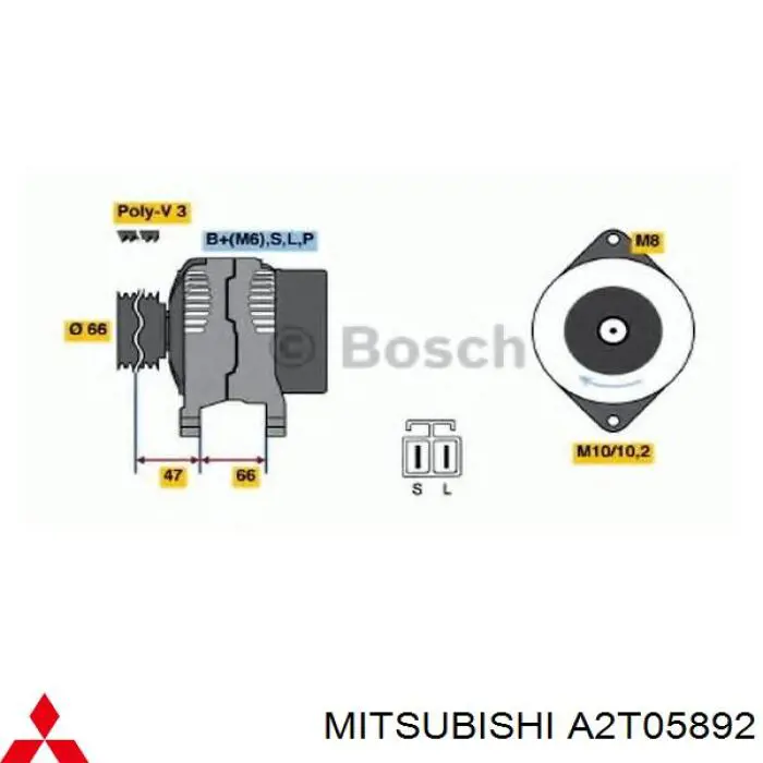 Генератор A2T05892 Mitsubishi