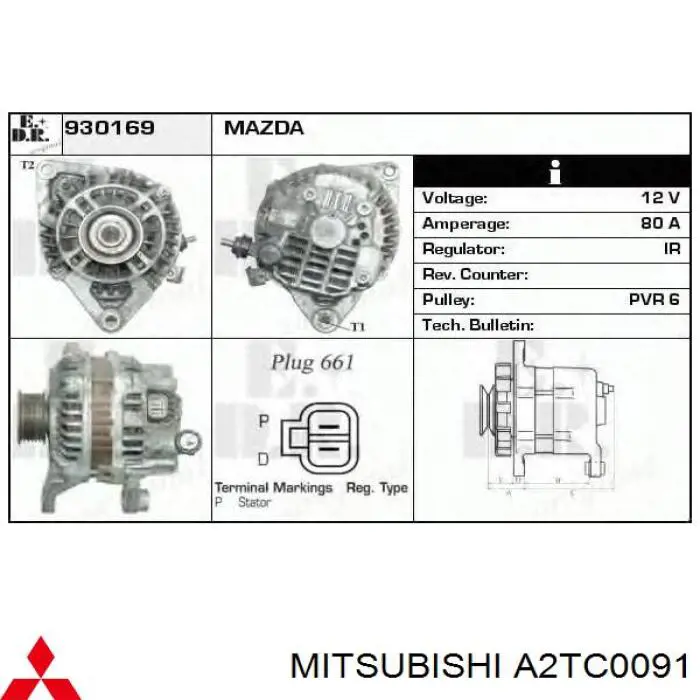 A2TC0091 Mitsubishi генератор