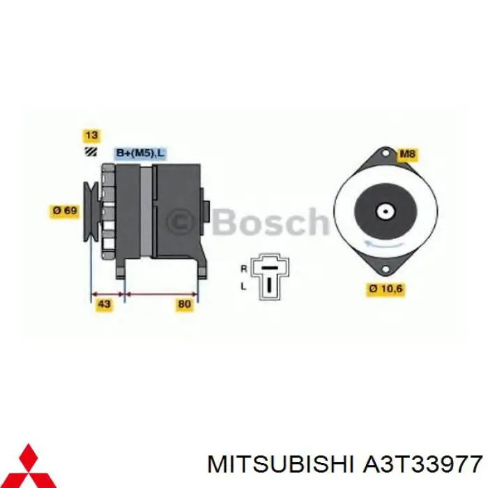 Генератор Mitsubishi A3T33977 ціна, від 317.00 USD