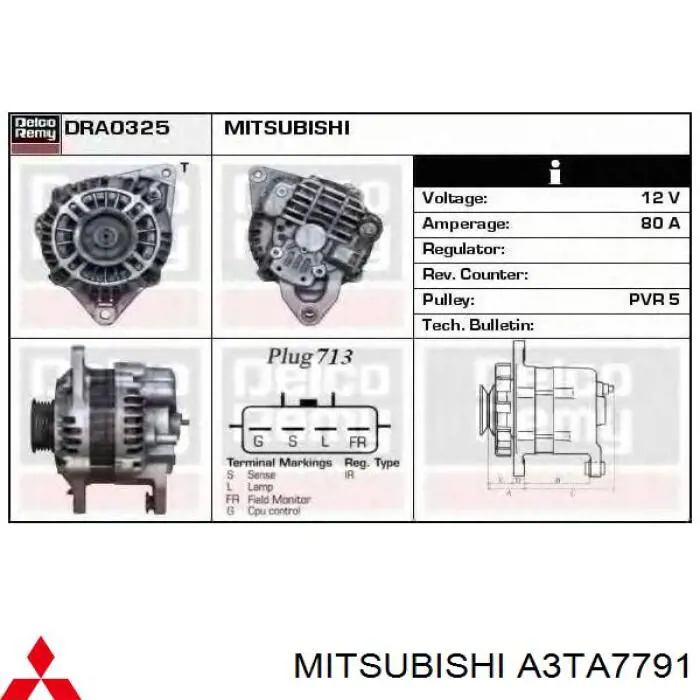 A3TA7791 Mitsubishi генератор
