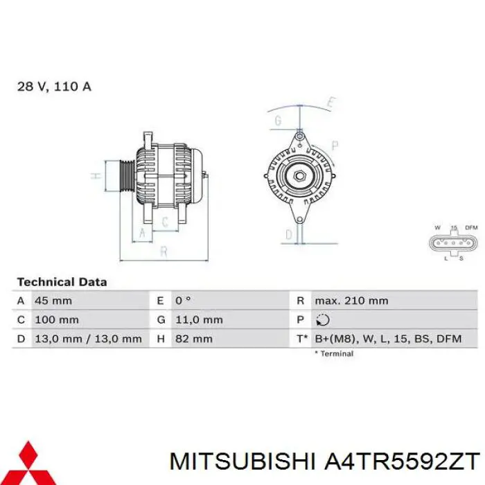 Генератор A4TR5592 Mitsubishi