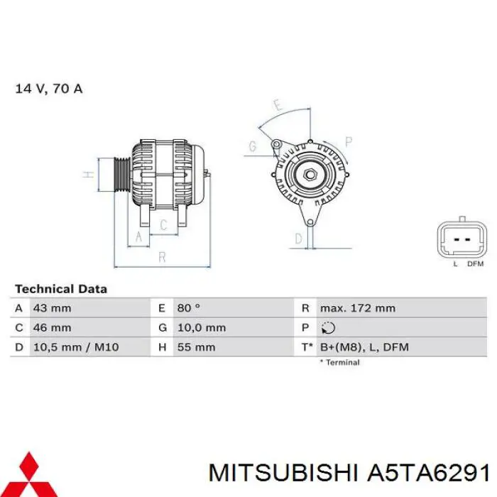 A5TA6291 Mitsubishi генератор