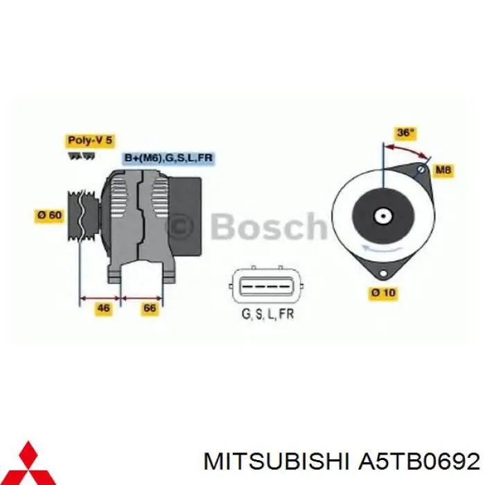 A2TA5192A Mitsubishi Авто генератор