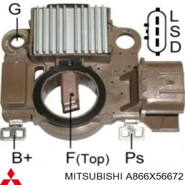 Реле-регулятор генератора, (реле зарядки) A866X56672 Mitsubishi
