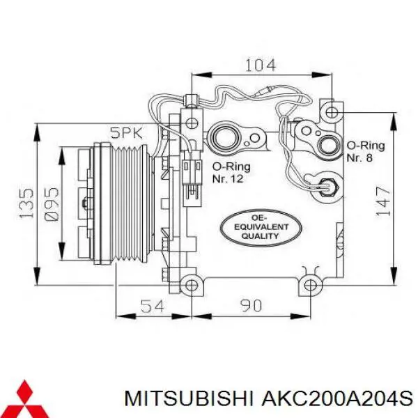 Компресор кондиціонера MR500272 Mitsubishi