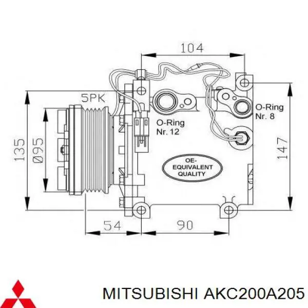 Купити MR500267 Mitsubishi Компресор кліматичної установки