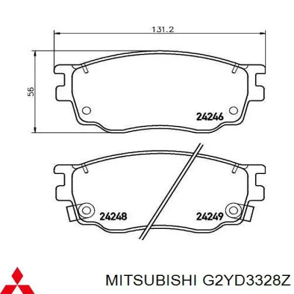 Колодки гальмівні передні, дискові G2YD3328Z Mitsubishi