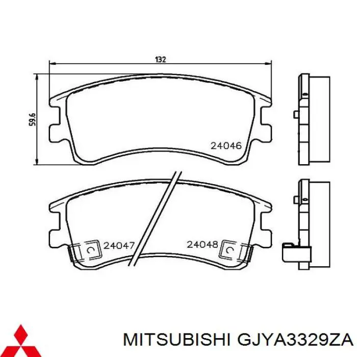 Колодки гальмівні передні, дискові GJYA3329ZA Mitsubishi