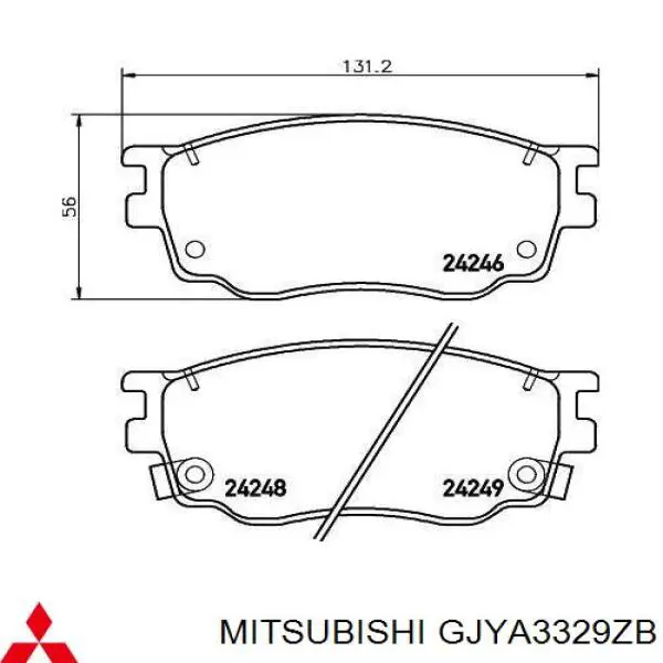 GJYA3329ZB Mitsubishi Передні гальмівні колодки