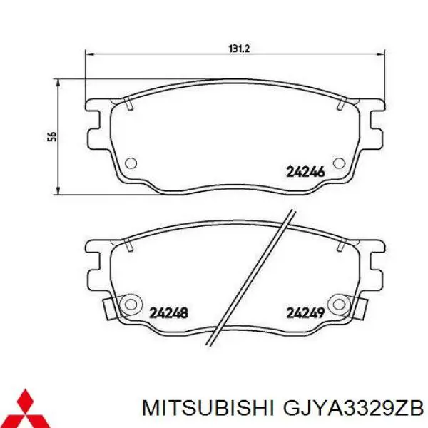 Купити GJYA3329ZB Mitsubishi Колодки гальмівні передні, дискові