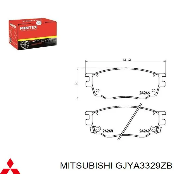 Гальмівні колодки Mitsubishi GJYA3329ZB ціна, від 19.95 USD