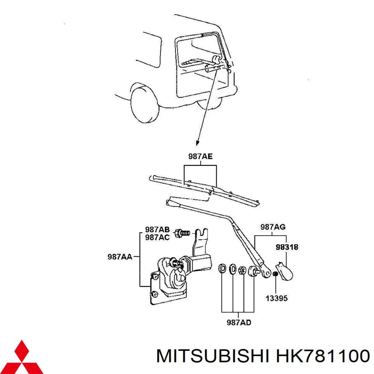 Купити HK781100 Hyundai/Kia Мотор трапеції склоочисника