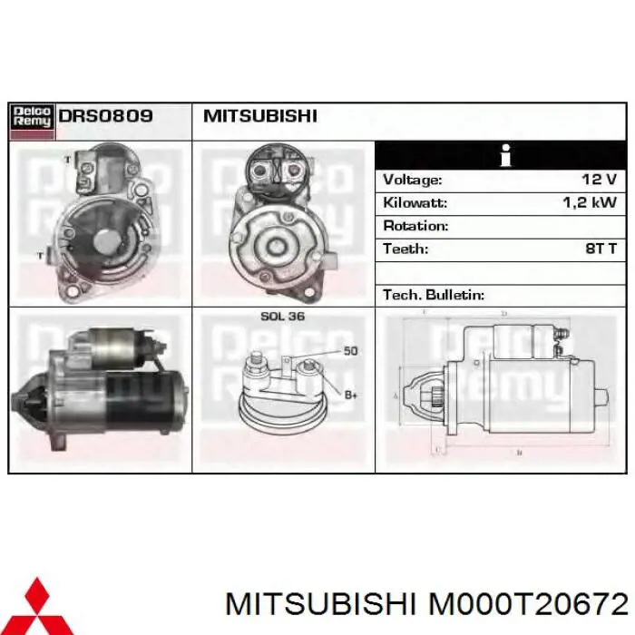 Купити 1810A001VT Mitsubishi Стартер