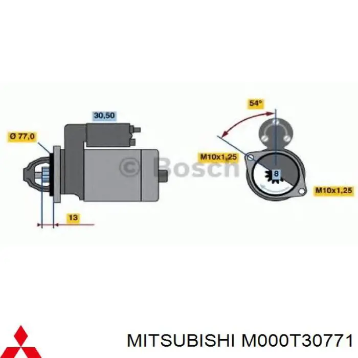 Купити M000T30771 Mitsubishi Стартер