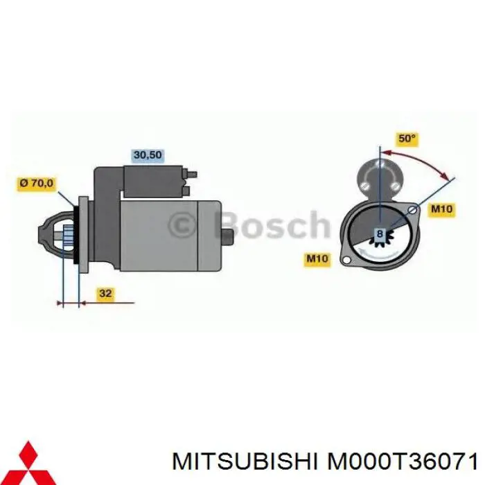Купити M000T36071 Mitsubishi Стартер