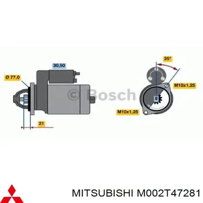 Стартер M002T47281 Mitsubishi