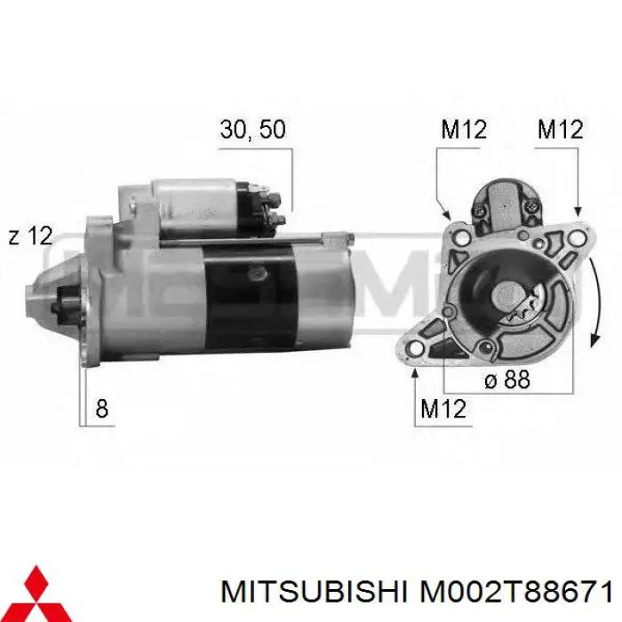 M002T88671 Mitsubishi стартер