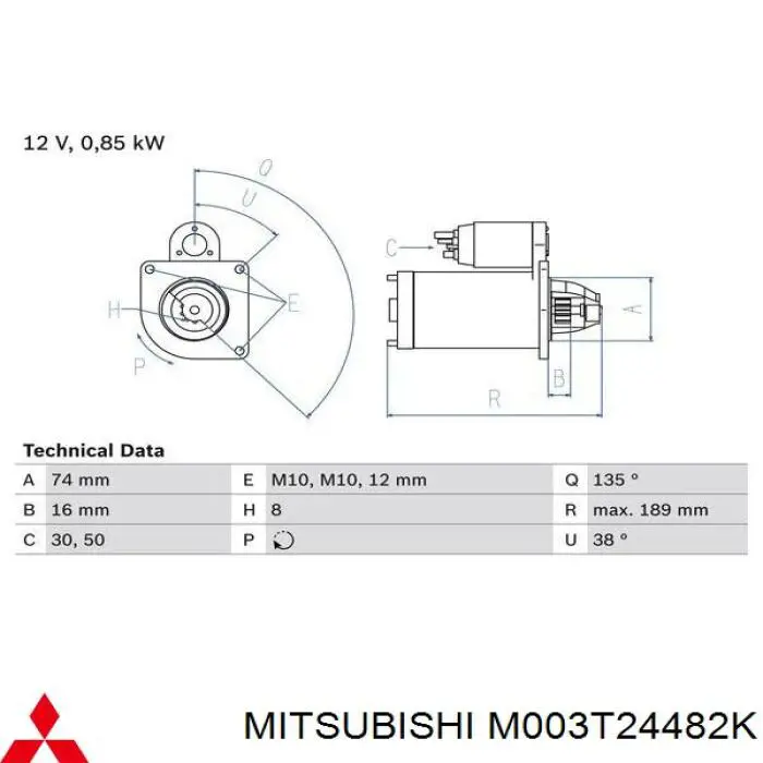 M003T24482K Mitsubishi Стартер двигуна