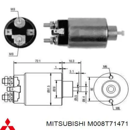 Стартер M008T71471 Mitsubishi