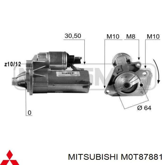M0T87881 Mitsubishi стартер