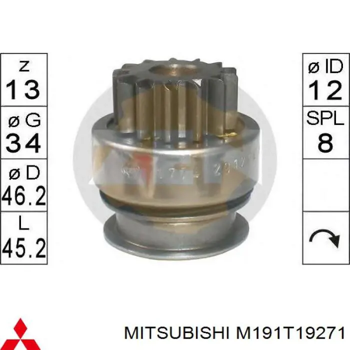 Бендикс стартера SD5035P AS/Auto Storm