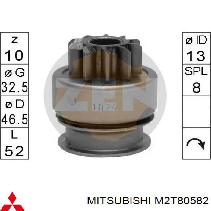 M2T80582 Mitsubishi стартер