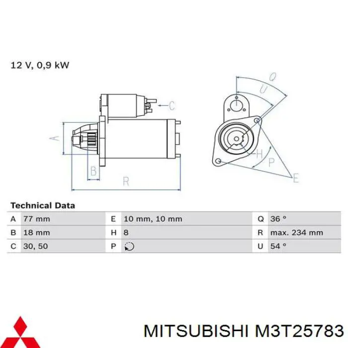 M3T25783 Mitsubishi Стартер двигуна