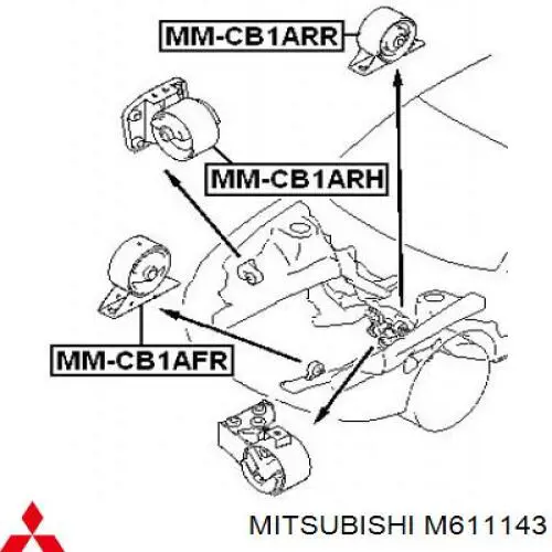 Подушка (опора) двигуна, передня M611143 Mitsubishi