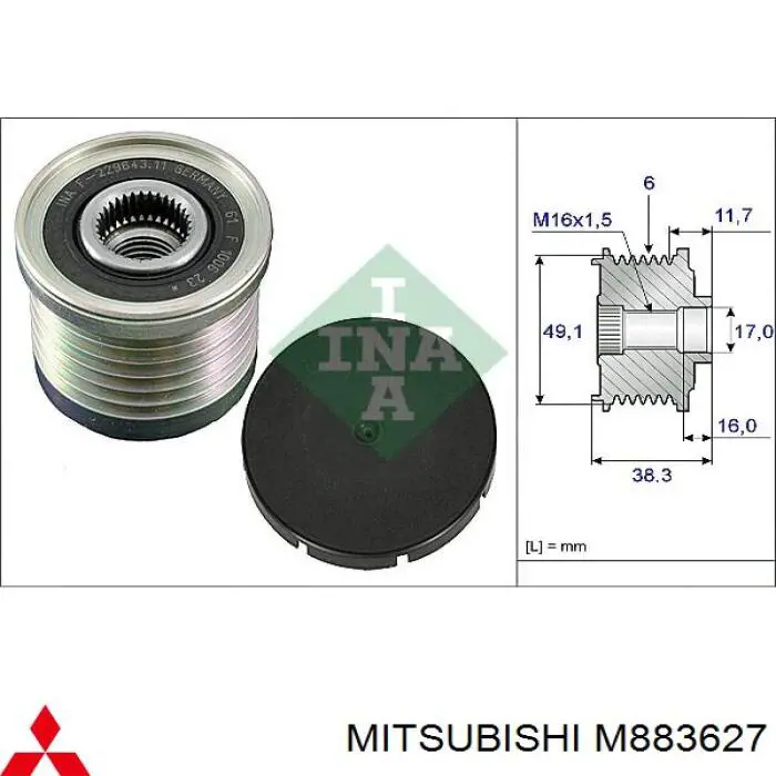 Генератор Mitsubishi M883627 ціна, від 79.01 USD