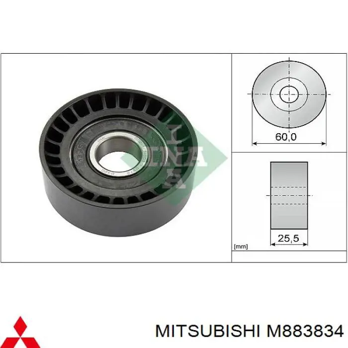 Ролик приводного ременя, паразитний M883834 Mitsubishi