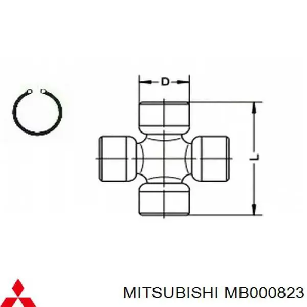 Хрестовина карданного валу, переднього MB000823 Mitsubishi