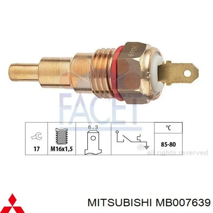 Датчик температури радіатора Mitsubishi MB007639 ціна, від 12.16 USD
