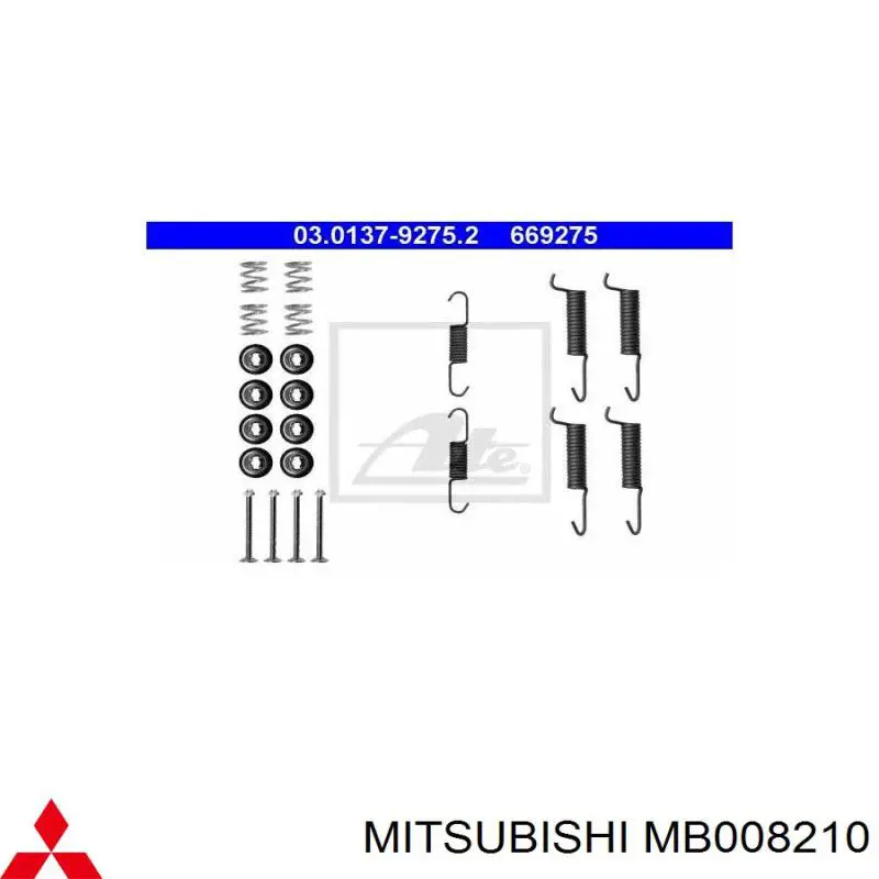 Купити MB008210 Mitsubishi Монтажний комплект задніх барабанних колодок