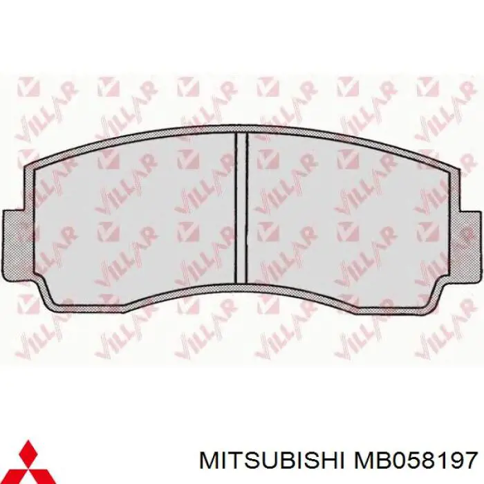 MB058197 Mitsubishi колодки гальмівні передні, дискові