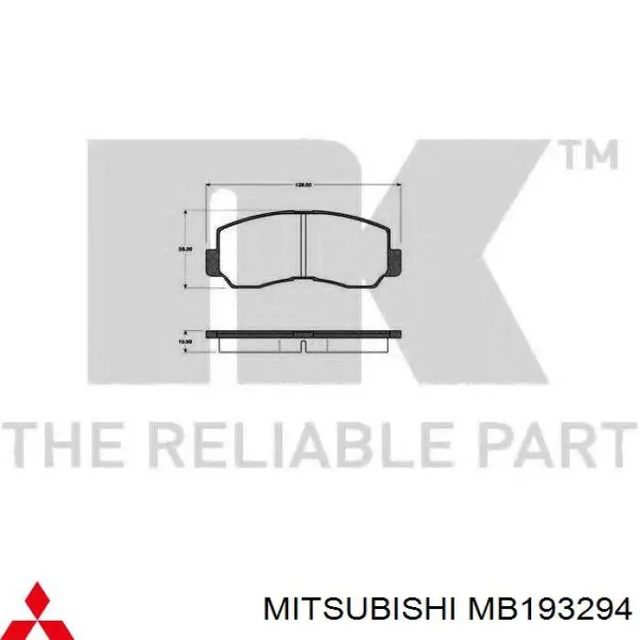 MB193294 Mitsubishi колодки гальмівні передні, дискові