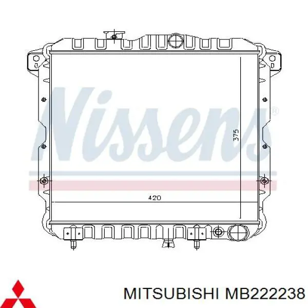 Купити MB222238 Mitsubishi Радіатор двигуна