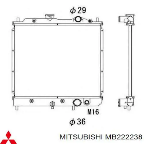 Радіатор основний Mitsubishi MB222238 ціна, від 401.87 USD