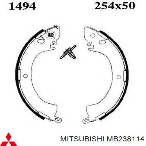 Колодки гальмові задні, барабанні Mitsubishi MB238114 ціна, від 25.85 USD