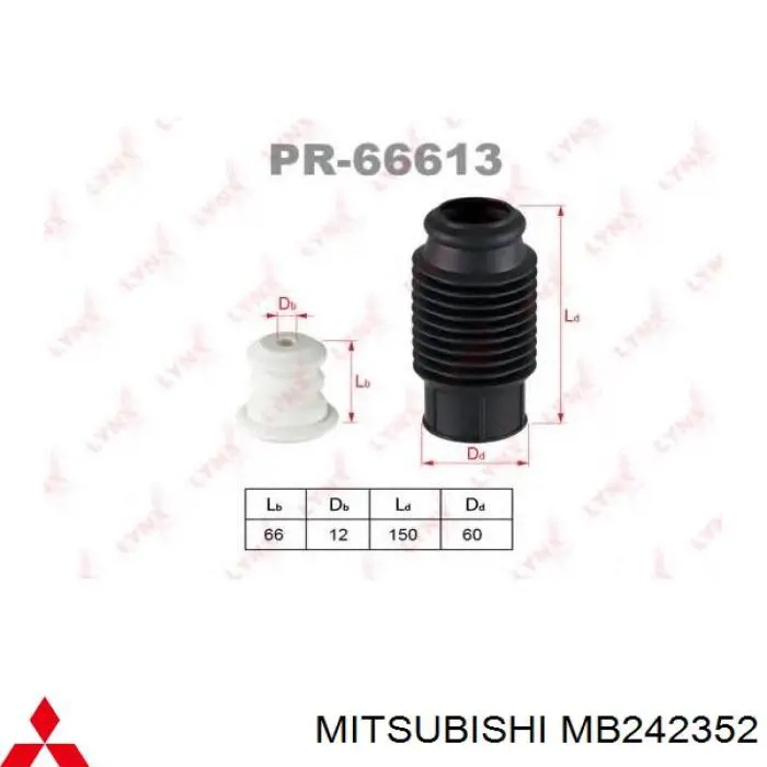 Купити MB242352 Mitsubishi Буфер-відбійник амортизатора заднього